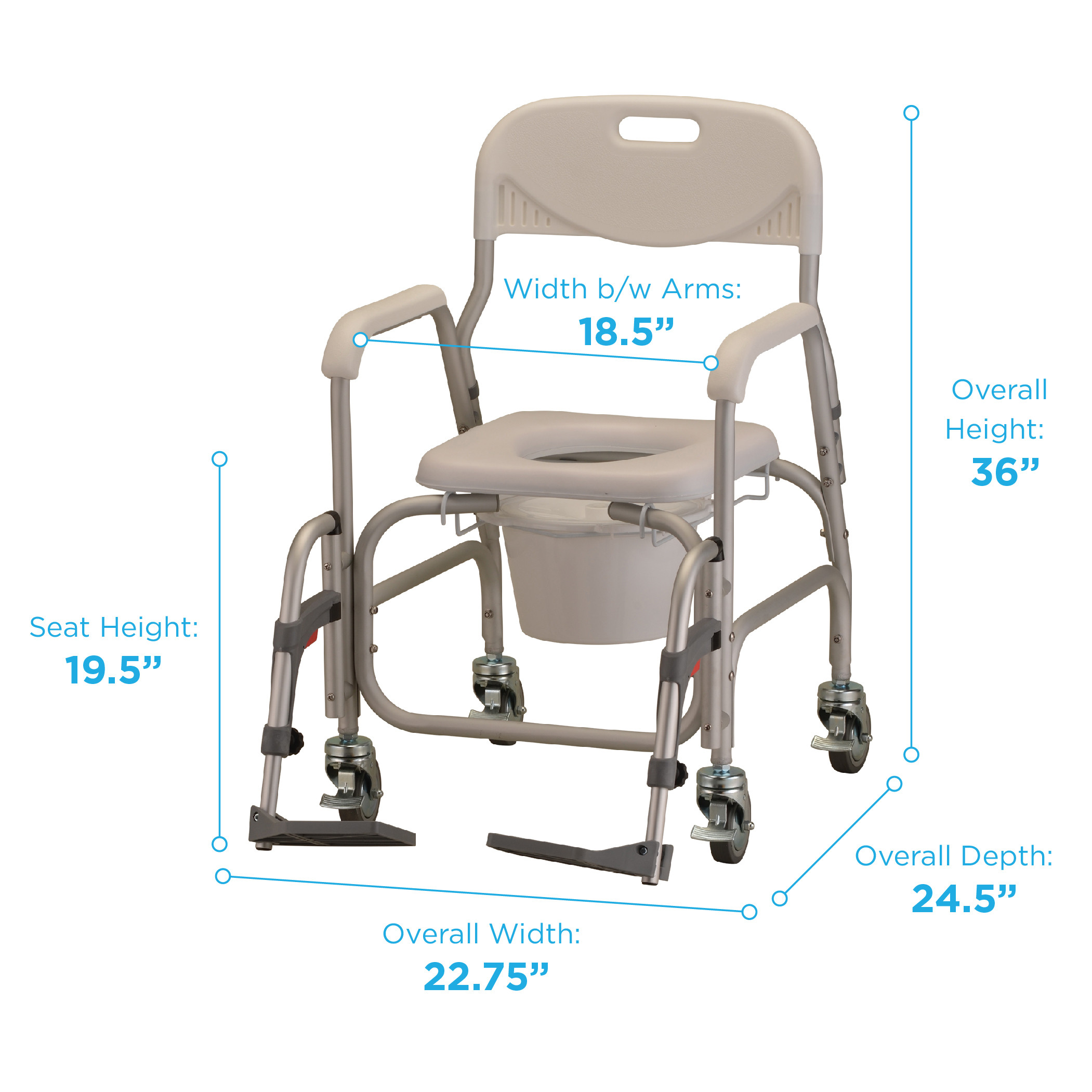 Nova Deluxe Shower Chair and Commode | 1800wheelchair.com