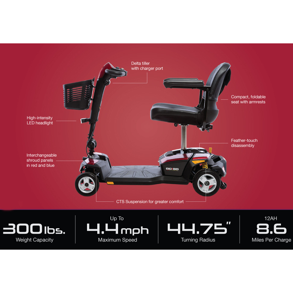 Pride Go Go Lx With Cts Suspension 4 Wheel Scooter 1800wheelchair Com